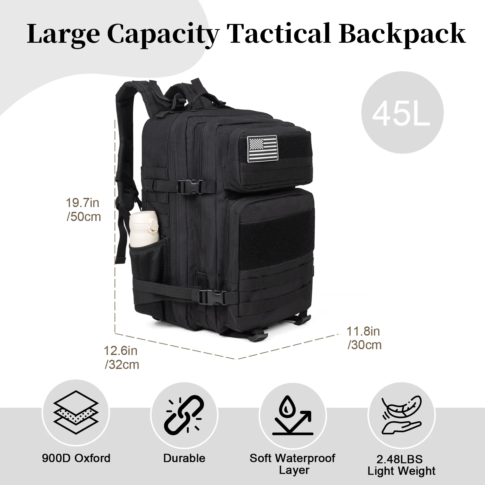 60L Army Military Tactical Bac - Rucksack Military Style 评论和价格