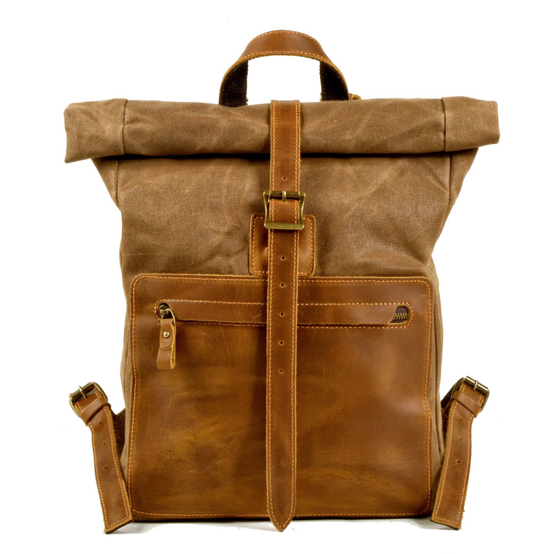 New simple and retro wax canva - Canvas Backpack Casual 评论和价格