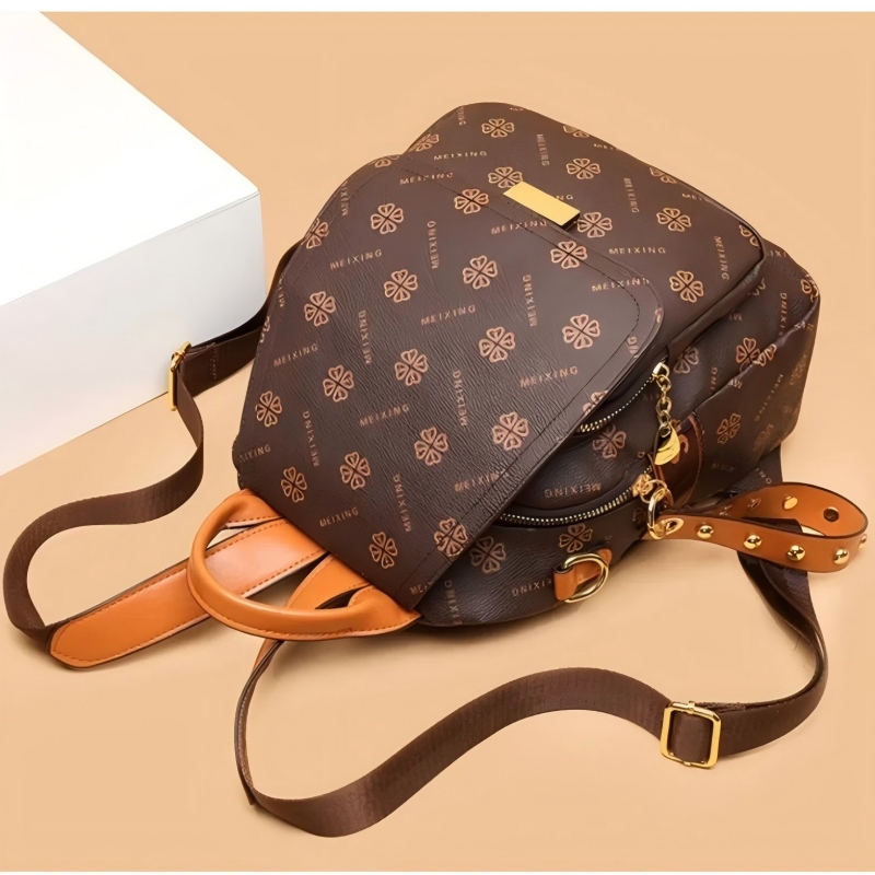 Retro Printed Backpack Women P - Leather Backpack Vintage 评论和价格