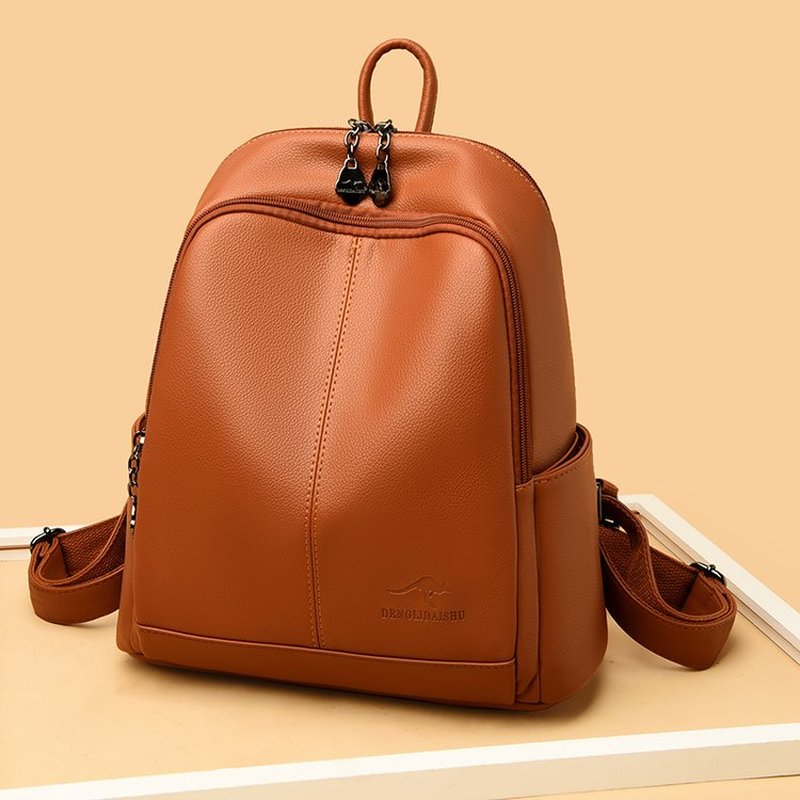 New Korean Soft pu Leather Lar - Leather Backpack Vintage 评论和价格